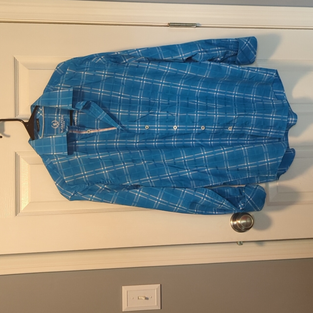 Bugatchi Uomo Blue Button Down - image 1